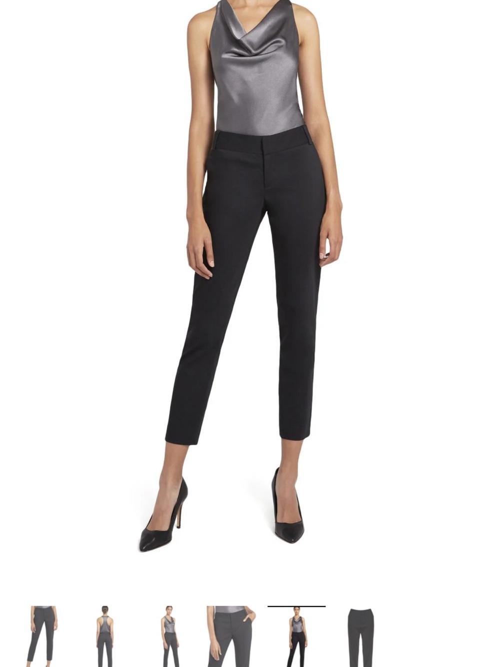 Alice + Olivia Black Cropped Stacey Slim Dress Pants